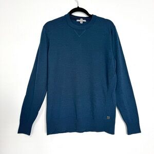 Smartwool Sweater Men’s Medium Blue Merino Wool Blend Lightweight Outdoor Casual